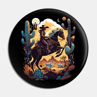 Western Cowboy Cowgirl Horse Rider Pin