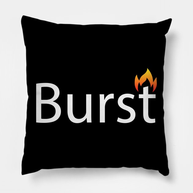 Burst artistic text design Pillow by BL4CK&WH1TE 