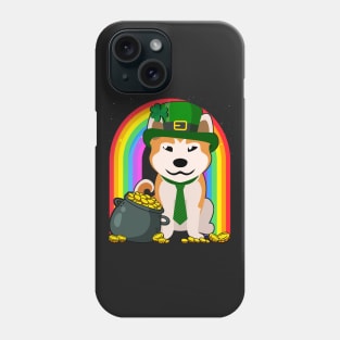 Akita Rainbow Irish Clover St Patrick Day Dog Gift print Phone Case