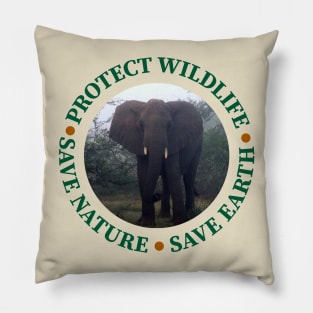 Wildlife Conservation Earth Day Elephants Pillow