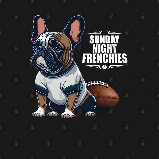 Football French Bulldog "Sunday Night Frenchies" by CandyApparel