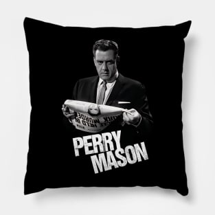 Perry Mason - Raymond Burr - 50s Tv Show Pillow