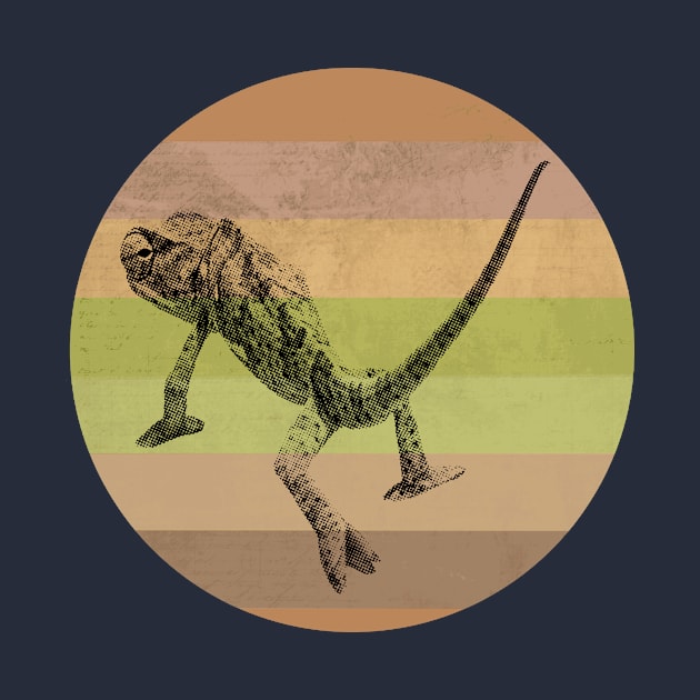 Chameleon on Retro-style Sunset in Colors of Africa by scotch