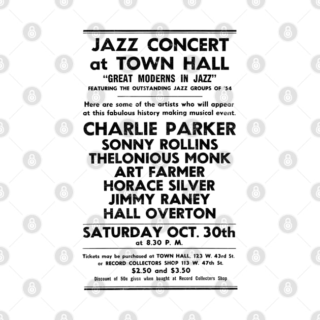 Jazz Concert At Town Hall -- Vintage Jazz Poster by CultOfRomance