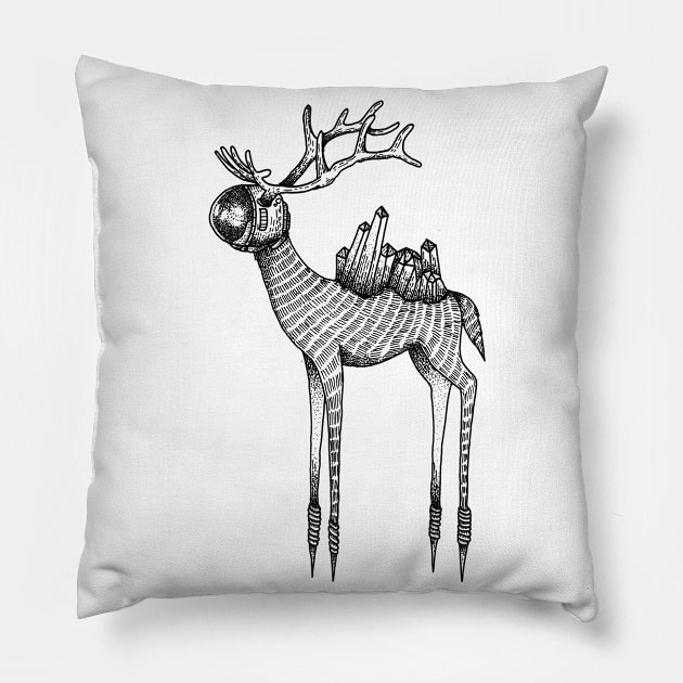 Astro Deer Pillow by kiryadi