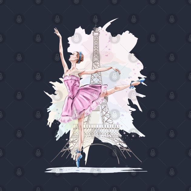 ballerina posing Eiffel tour by Mako Design 