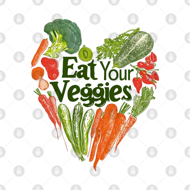 Eat Your Veggies T-Shirt | Healthy and Colorful Veggie Lover Tee by Abystoic