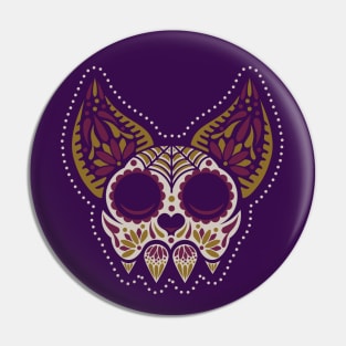 Bat Sugar Skull Pin