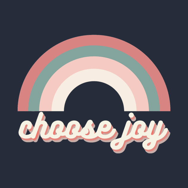 choose joy aesthetic rainbow retro trendy text by opptop