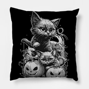 Pumpkin Gaze B&W Pillow