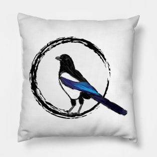 Artwork of an Eurasian Magpie IV Pillow