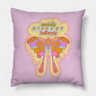 Socially Distant Butterfly - 70s butterfly Pillow