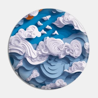 Clouds Quilled Paper Design Pin