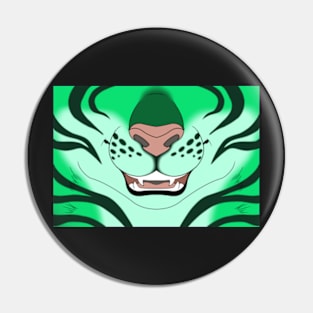 Mint Tiger Face Pin