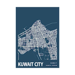 Kuwait City Blueprint Street Map, Kuwait City Colour Map Prints T-Shirt