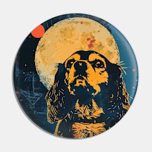 Cavalier King dog grunge portrait Pin