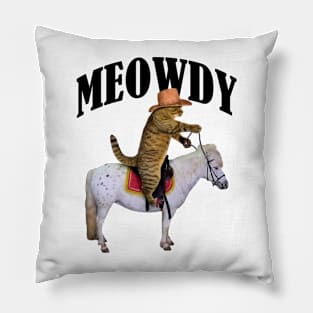 Funny Cat shirts, Meowdy Meme Shirt, Funny Cat Shirts, Funny Cat Puns, Meowdy Cat Cowboy T-shirt, Cat And Pony Shirts, Howdy Cat Lover Gift Pillow