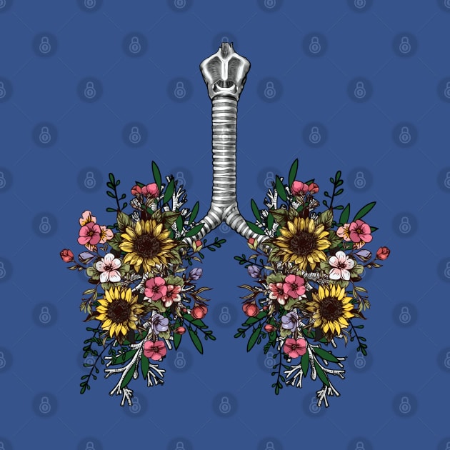 Flowers Lung, floral leaves, lungs, healthy lung, lungs cancer, respiratory therapist, cystic fibrosis by Collagedream