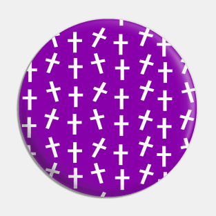 Christian cross Jesus purple Easter pattern Pin