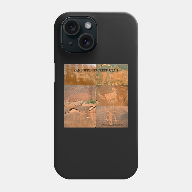 Kane Springs Creek Utah rock art site Phone Case by dltphoto