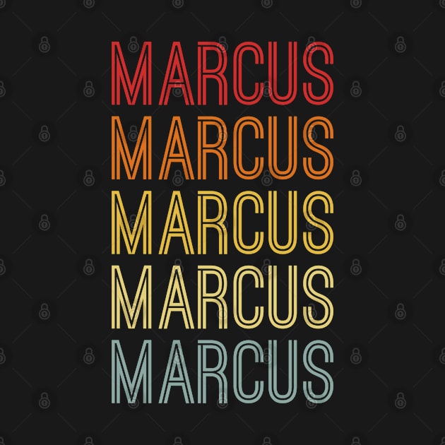 Marcus Name Vintage Retro Pattern by CoolDesignsDz