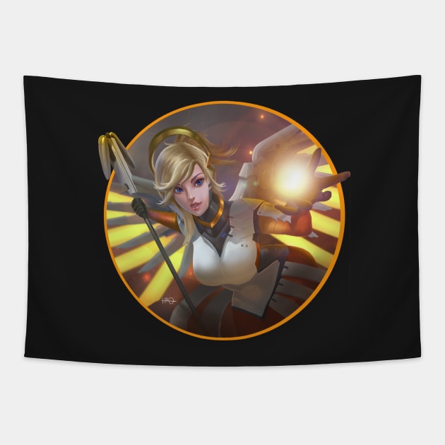 Mercy Overwatch Tapestry by fallynchyld