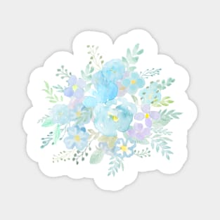 abstract blue flowers arrangement Magnet