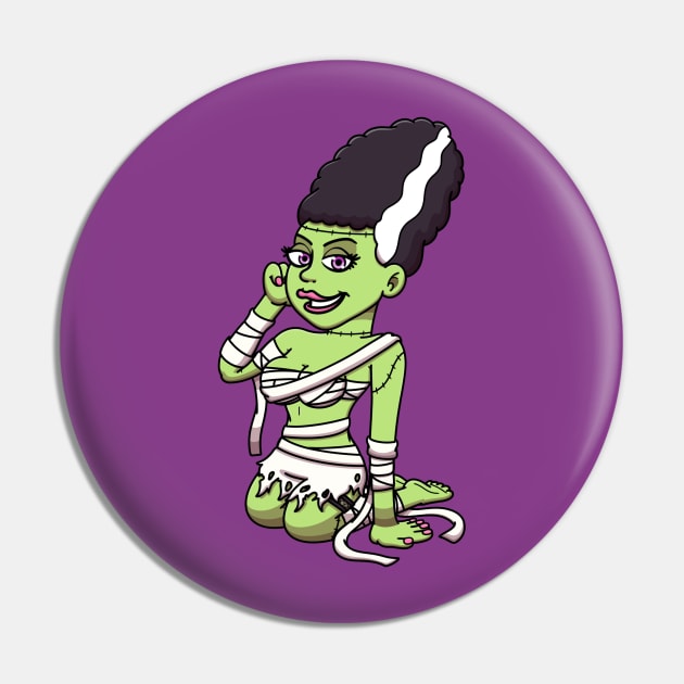 Cute Bride Of Frankenstein Pin by TheMaskedTooner