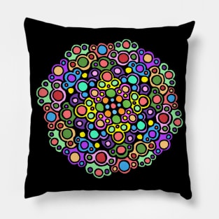 Bubbly Colorful Mandala Pillow