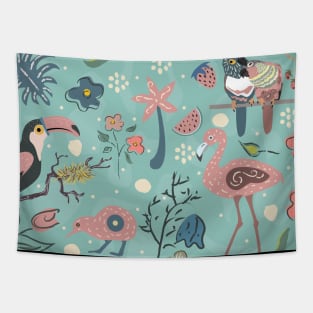 Tropical Birds Tapestry