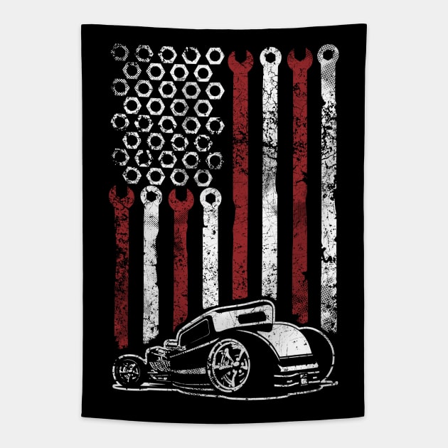 HOT ROD FLAG Tapestry by trev4000