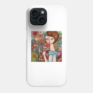 Woman with flowers Phone Case