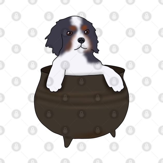 Puppy in a cauldron (cavalier king charles spaniel by Becky-Marie