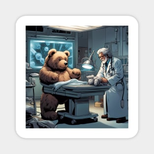 Teddy as a doctor taking x-rays of patients Magnet