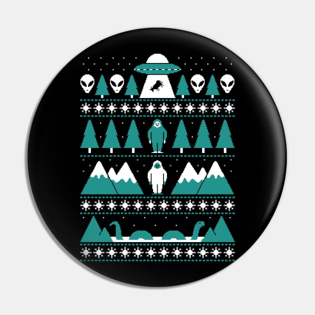 Paranormal Christmas Sweater Pin by HandsOffMyDinosaur