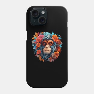 Monkey Colorful Floral Illustration Phone Case