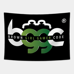 Brown Girl Gamer Code Horizontal Logo - Dark Mode Tapestry