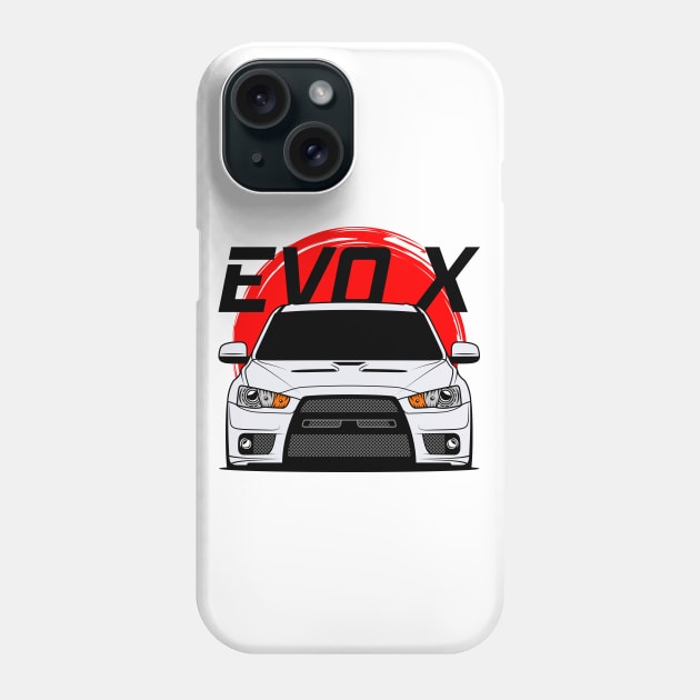 White EVO X Phone Case by GoldenTuners