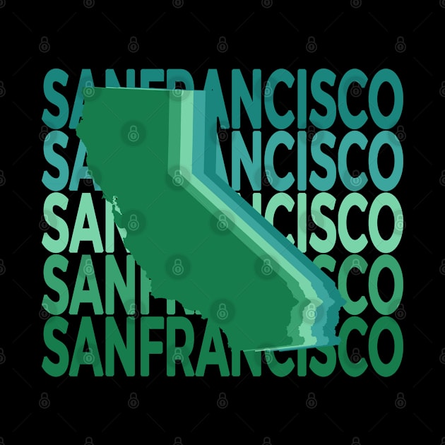 San Francisco California Green Repeat by easytees