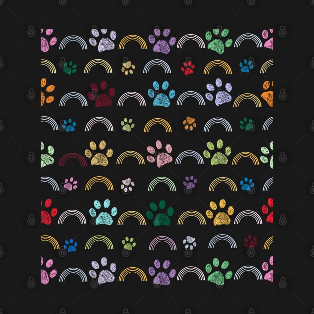 Colorful rainbow and paw prints by GULSENGUNEL