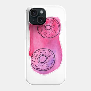 Pink Watercolor Doughnuts Phone Case