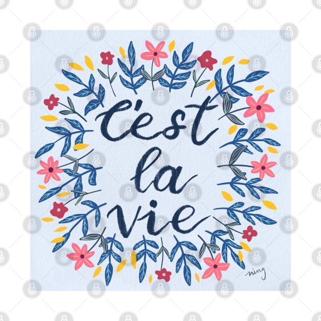 C'est La Vie Lavender | Floral Wreath | Quote by thewhimsicalrepose