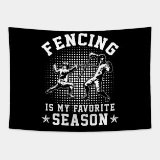 Fencing Is My Favorite Season Tapestry