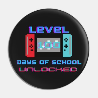 Level 100 Days Of School Unlocked Gamer Video Games Boys Pin