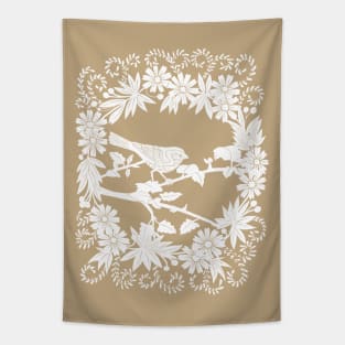 Paper Cut Bird Tapestry