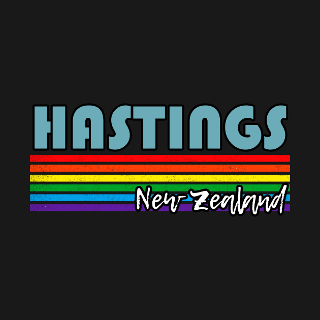 Hastings New Zealand Pride Shirt Hastings LGBT Gift LGBTQ Supporter Tee Pride Month Rainbow Pride Parade by NickDezArts