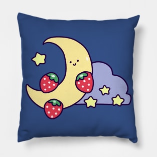 Strawberry Crescent Moon Pillow