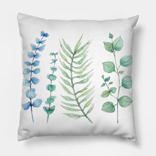 Blue and green plant Pillow