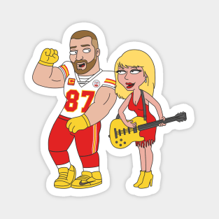 Football Man & Guitar Girl Magnet