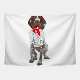 Cute German Shorthaired Pointer Drawing Tapestry